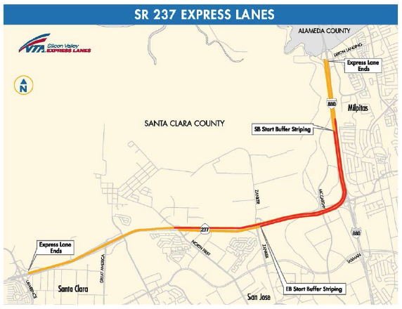 SR 237 Express Lanes map