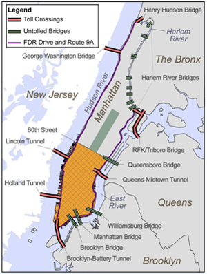 Map of New York City Congestion Pricing