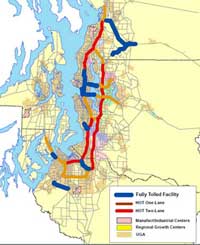 Map of one and two lane HOT with fully tolled selected facilities