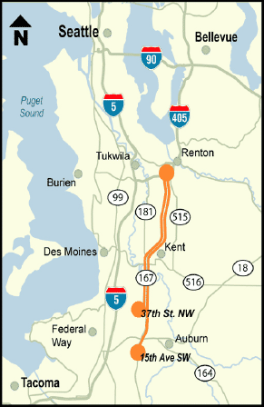 SR 167 HOT lanes map
