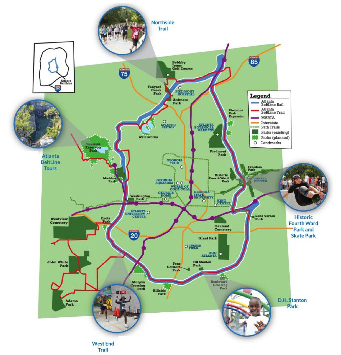 Atlanta Beltline area map
