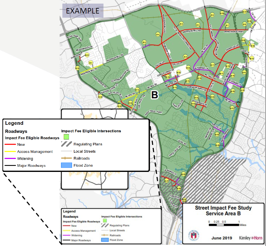 example map showing segments