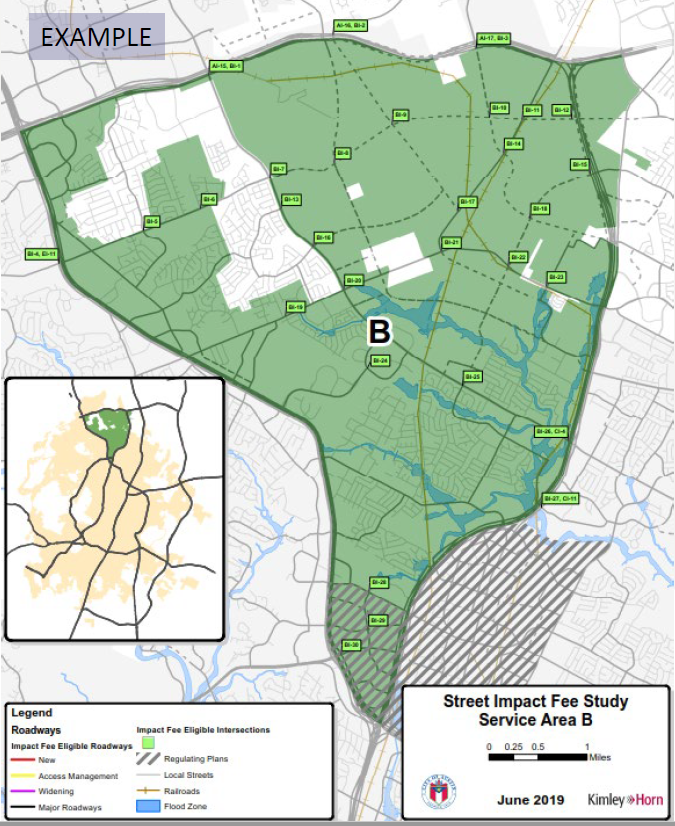 example map showing intersections