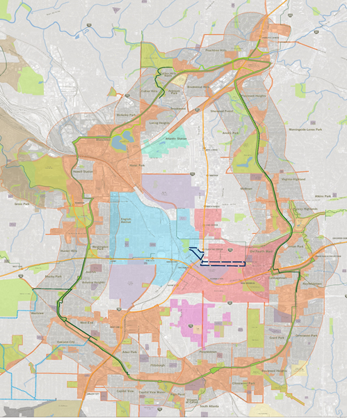 Atlanta Beltline area map