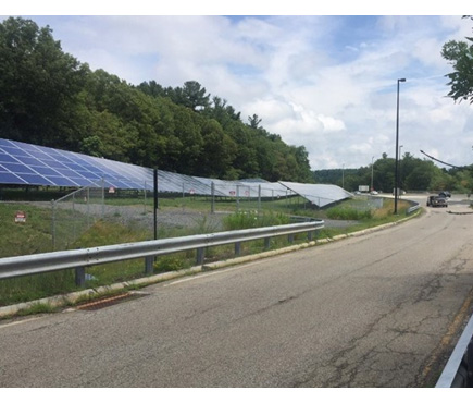 Solar panels alongside interstate 85 at exit #6