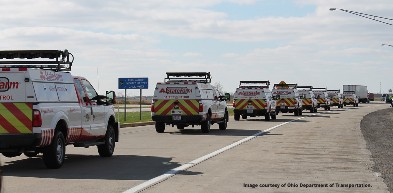 State Farm sponsored ODOT Safety Patrol vehicles roll out to assist motorists.