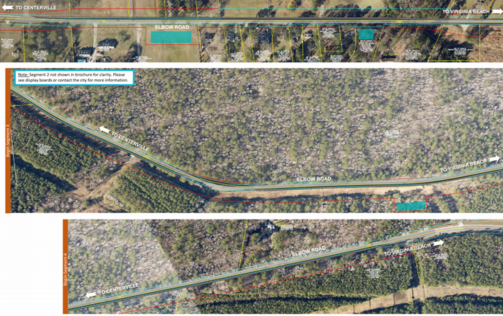 Aerial view of Elbow Road Widening Phase II - Alternative 1