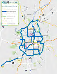 area map showing streetcar lines