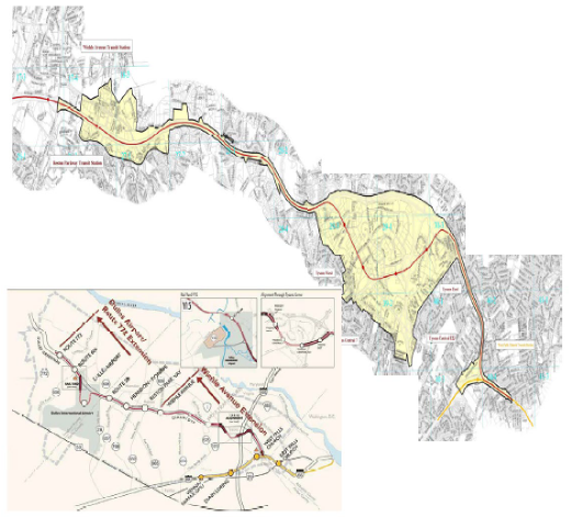 Figure 2: Phase 1 transportation improvement district map.