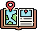 Icon of a map book locator