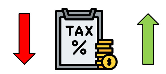 Tax icon with up and down arrows