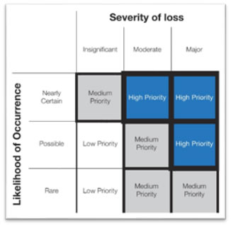 Risk Piroitization Matrix - discussed in surrounding text