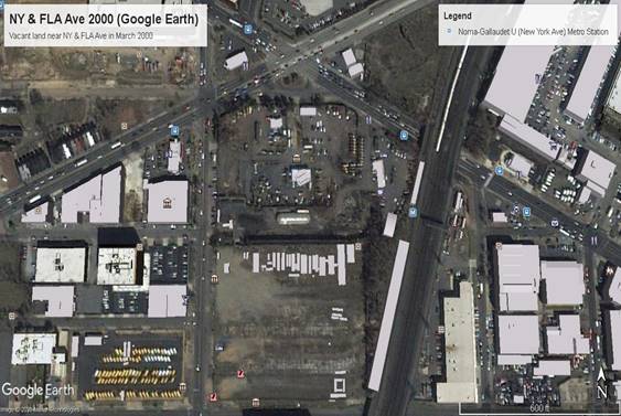 Screenshot of overhead view of New York and Florida avenues from Google Earth