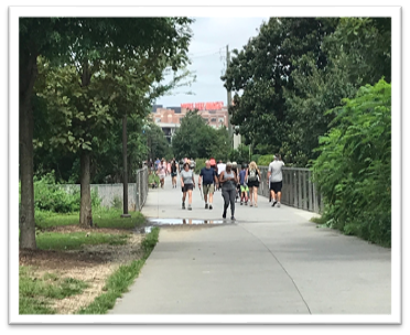 Beltline with people on a walkway.