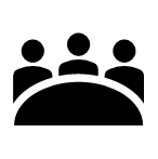 Meeting icon showing a small group of people.
