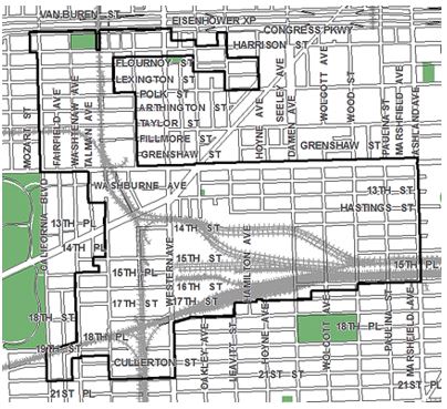Map of Chicago Western Ogden TIF