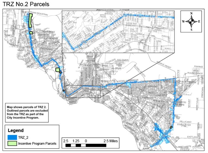 Map of El Paso TRZs