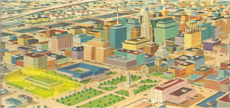 Front cover of In City, Town, and Country by Paul R. Hanna, (Scott, Foresman & Co.) 1959. (Cropped & highlighted for this presentation)