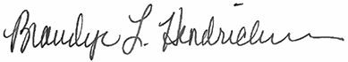 Signature: Brandye L. Hendrickson, Deputy Administrator
