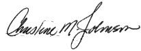 christine johnson signature