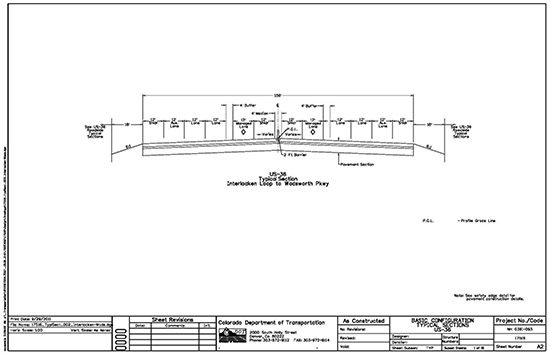 US-36 Typical Section - Interlocked Loop to Wadsworth Pkwy