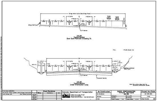 US-36 Typical Sections - Over East Flatirons Crossing Dr and Under Interlocken Loop