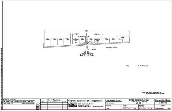 US-36 Typical Section - Over Lowell Blvd. 