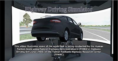 Screen grab of highway driving simulator 