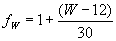 Adjustment factor for lane width