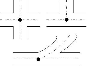 This image has three different types of intersections
