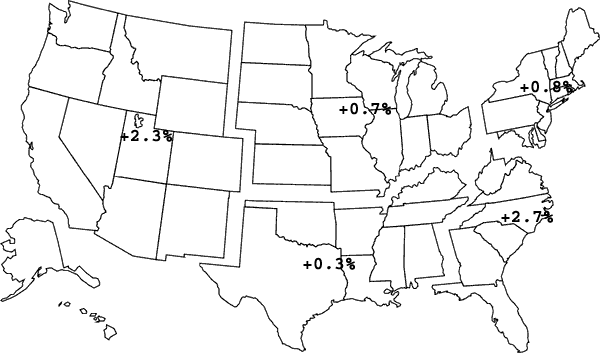 Map showing regional changes - click for a text description