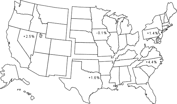 Map showing regional changes - click for a text description