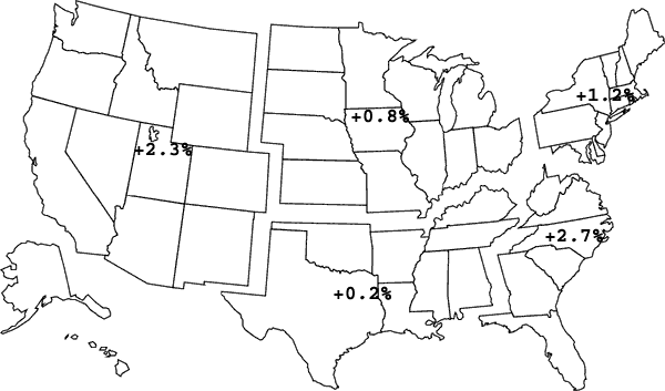 Map showing regional changes - click for a text description