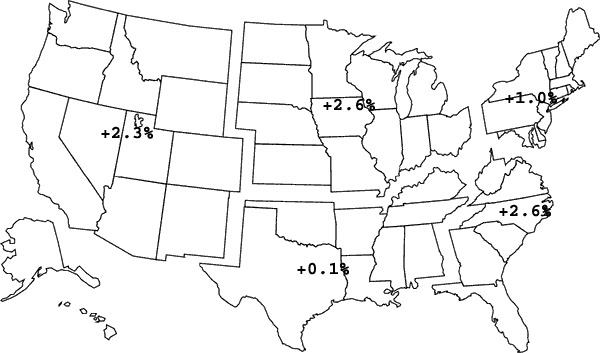 Map showing regional changes - click for a text description