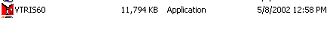 Graphic of VTRIS file size and date and time
