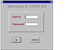 Welcome to VTRIS 6.0 screen which asks user for User ID and Password.
