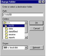 Screen which allows changing folders to place programs, and the Drive network.