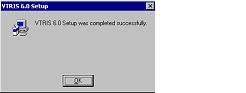 Screen showing VTRIS 6.0 Setup was successful