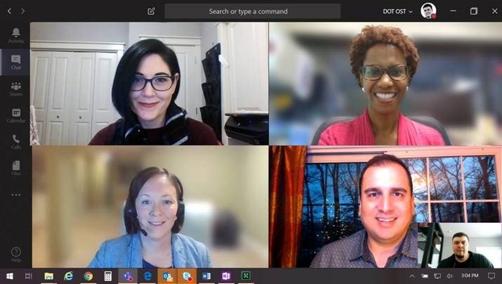 Screenshot of 5 FHWA employees using video chat technology