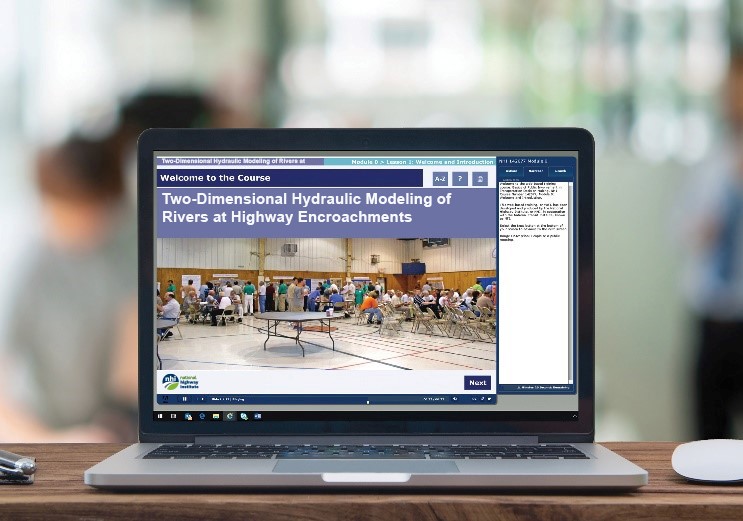 Screen shot of a virtual course.