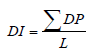 DI equals sum of DP divided by L