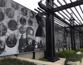 A photo close-up of one area of the mural.