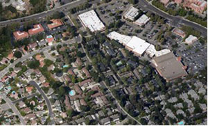 Rows of suburban houses.