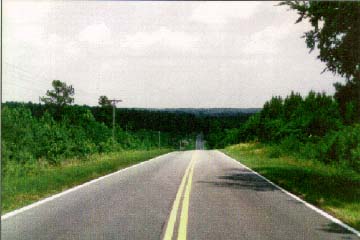On this scenic road, grass shoulders were considered to be appropriate and contribute to both the aesthetics and function of the road.