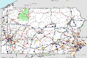 small map of the NHS in Pennsylvania