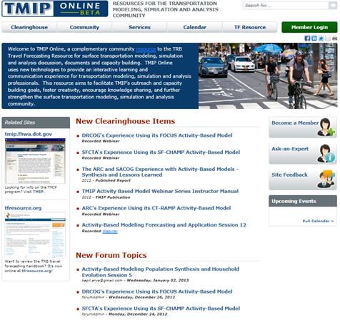 Screenshot of the TMIP Online Community of Practice Website