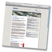 screenshot of the TMIP website homepage.
