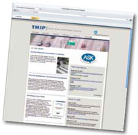 screenshot of the TMIP website homepage.