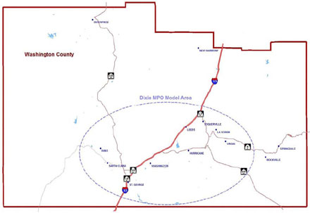 map showing Dixie MPO study area