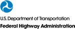 Logo and mark for US Department of Transportation that includes Federal Highway Administration name.